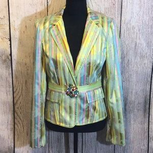 LAST CHANCE - Cynthia Steffe Whimsical Blazer with Jeweled Brooch